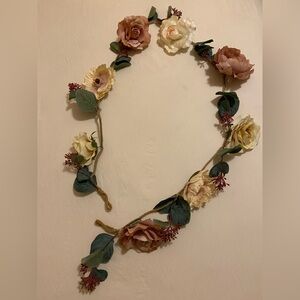 Floral Garland with Pink and Cream Flowers
